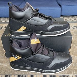 JORDAN FADEAWAY BLACK/WHITE-METALLIC GOLD MENS